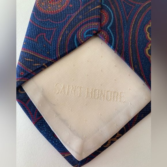 Vintage Saint Honore Mens Tie 100% Silk Handmade in Spain Great Condition - Picture 5 of 5